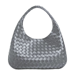 “Luna Weave” Leather Crescent Bag
