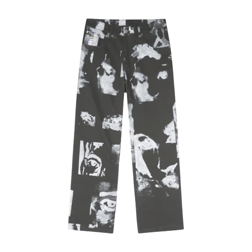 Abstract Print Straight-Leg Pants
